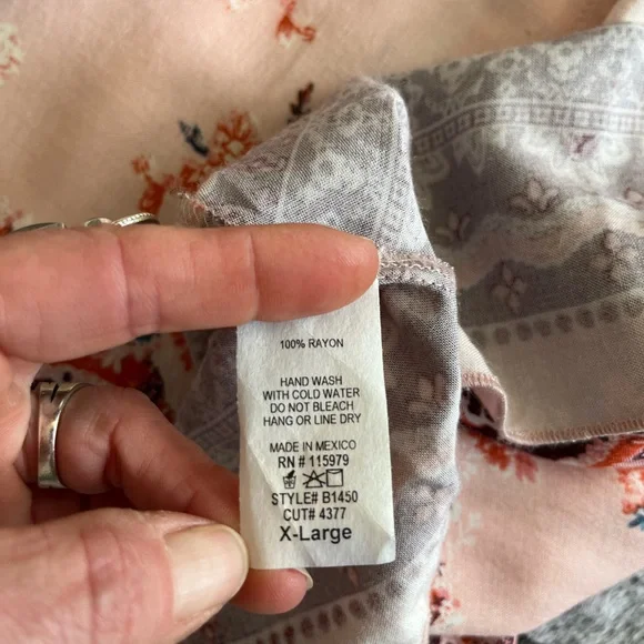 Charlotte Russe Pink Burgundy Floral Maxi Skirt Rayon Boho XL Extra Large GUC - Picture 8 of 15